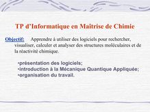 TP d Informatique en Maîtrise de Chimie - Site du Master ...