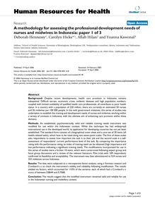A methodology for assessing the professional development needs of nurses and midwives in Indonesia: paper 1 of 3