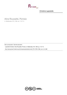 Aline Rousselle, Porneia  ; n°6 ; vol.3, pg 110-113