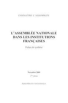 3 ème édition (novembre  2009) - L ASSEMBLÉE NATIONALE DANS LES ...