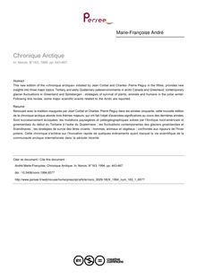 Chronique Arctique - article ; n°1 ; vol.163, pg 443-467