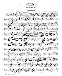 Partition violoncelle, corde quatuor No.9-10, Rubinstein, Anton