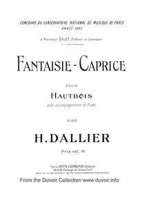Partition de piano et hautbois , partie, Fantaisie-Caprice pour Hautbois