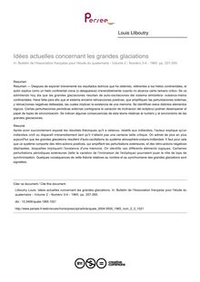 Idées actuelles concernant les grandes glaciations - article ; n°3 ; vol.2, pg 257-265