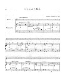 Partition de piano et partition de viole de gambe, Romance, Op.26