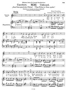 Partition No.5 - Ode, 6 chansons, Cornelius, Peter