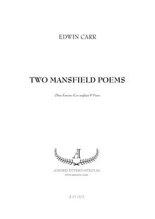 Partition complète et parties, Two Mansfield poèmes, Carr, Edwin