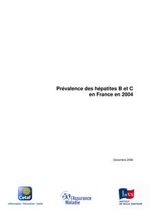 Prévalence des hépatites B et C en France en 2004
