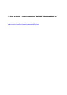 Corrige BACPRO COMPTABILITE Activites professionnelles de synthese 2006
