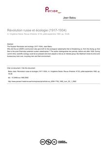 Révolution russe et écologie (1917-1934) - article ; n°1 ; vol.35, pg 16-28