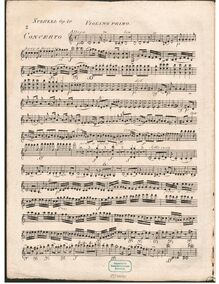 Partition violons I, Piano Concerto en C major, Op.40, C major, Sterkel, Johann Franz Xaver
