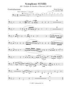 Partition Contrbassoon, Symphony No.15  Black Halloween , F minor par Michel Rondeau