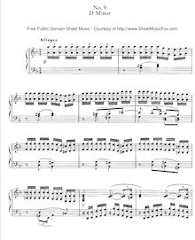 Partition No.9 en D minor, 15 Etudes de Virtuosité, 15 Virtuosity Studies