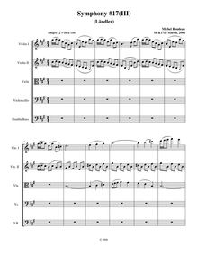 Partition , Ländler, Symphony No.17, A major, Rondeau, Michel