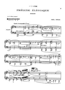 Partition complète, Prélude élégiaque, Prélude élégiaque sur le nom de Haydn