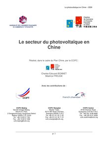 CCIFC - Etude sur le secteur photovoltaïque en Chine - 2009 - VF