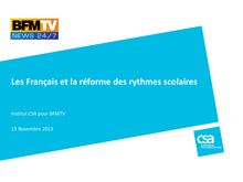 CSA : Les Français et la réforme des rythmes scolaires 