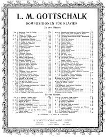 Partition complète, La Chute des Feuilles, Op.42, La Chute des Feuilles - Mélodie de N. R. de Espadero de la Havane par Louis Moreau Gottschalk