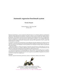 Automatic regression benchmark system