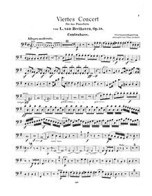 Partition Double basse, Piano Concerto No.4, G major, Beethoven, Ludwig van