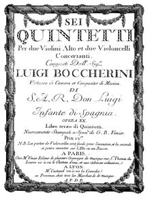 Partition violoncelle 2, 6 corde quintettes, G.277-282 (Op.13), 6 Quintetti per 2 Violini, Alto, et 2 Violoncelli Concertante, Op.13 par Luigi Boccherini