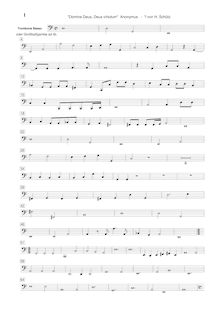 Partition chœur 2: basse-Trombone, Domine deus, Deus virtutum, D dorian