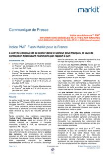 Activité du secteur privé français - Rapport Markit