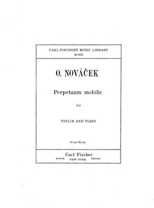 Partition de violon, Perpetuum mobile, Nováček, Ottokar