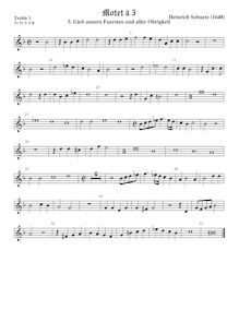 Partition viole de gambe aigue 1, Geistliche Chor-Music, Op.11, Musicalia ad chorum sacrum, das ist: Geistliche Chor-Music, Op.11 par Heinrich Schütz