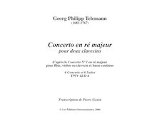 Partition , Piacevole, Concerto pour flûte, clavecin, violon et Continuo