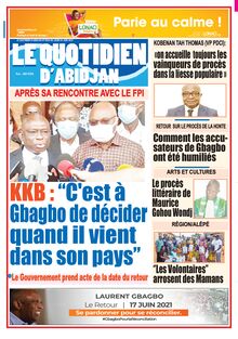 Le Quotidien d’Abidjan n°4006 - du Jeudi 03 juin 2021