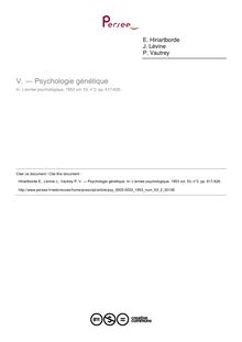 — Psychologie génétique - compte-rendu ; n°2 ; vol.53, pg 617-626