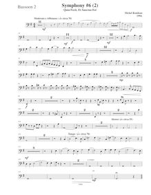Partition basson 2, Symphony No.6  Magnificat , D major, Rondeau, Michel par Michel Rondeau