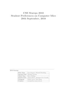 CSE Stureps 2010 Student Preferences on Computer Mice 29th ...
