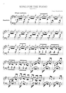 Partition complète, 4 chansons pour piano, Op.8, Hensel, Fanny