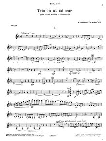 Partition de violon, Piano Trio, C minor, Masson, Fernand