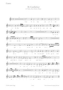 Partition Soprano, Confitebor à , Canto, Alto, ténor e Basso, Cima, Giovanni Paolo