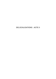 Accès aux chapitres - DELOCALISATIONS : ACTE II