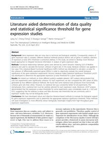 Literature aided determination of data quality and statistical significance threshold for gene expression studies