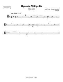 Partition Vuvuzela 7, Hymn to Wikipedia, D major, Matthews, John-Luke Mark