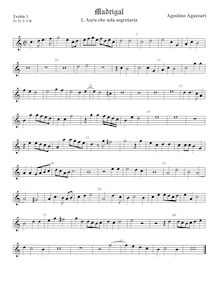 Partition viole de gambe aigue 1, Madrigali a 5 voci, Libro 1, Agazzari, Agostino par Agostino Agazzari
