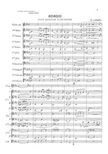Partition complète, Adagio pour quatuor d orchestre, Adagio for string trio and string orchestra