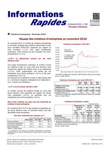 INSEE -  Hausse des créations d entreprises en France