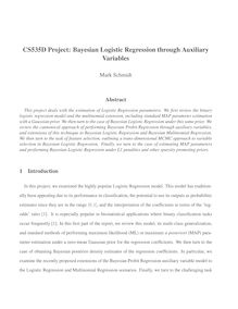 CS535D Project: Bayesian Logistic Regression through Auxiliary Variables