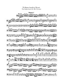 Partition basson 1, 2, Der Schauspieldirektor, The Impresario, Mozart, Wolfgang Amadeus
