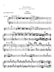 Partition clarinette 1/2 (en B♭), basse clarinette (en B♭, basse clef, aigu clef), L apprenti sorcier