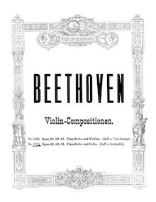 Partition Piano , partie, violon Concerto, D Major, Beethoven, Ludwig van