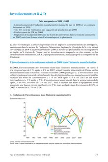 Vue d ensemble sur les investissements, la recherche et le développement - L industrie en France - Insee Références web - Édition 2009