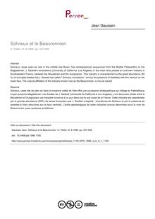 Solvieux et le Beauronnien - article ; n°1 ; vol.8, pg 337-358