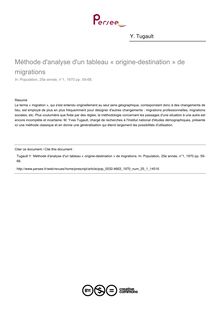 Méthode d analyse d un tableau « origine-destination » de migrations - article ; n°1 ; vol.25, pg 59-68